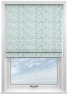 Fitzrovia Print, Horizon Blue - Motorised Roman Blind